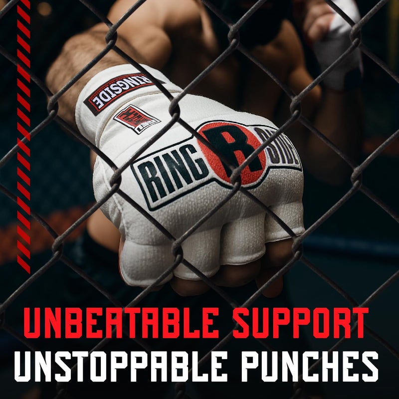 Ringside Quick Wrap Gel Shock MMA Boxing Hand Wraps, Small/Medium, White - Image 3